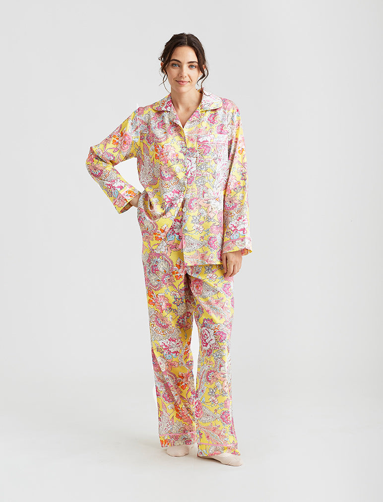 Audrey Silk Boxer PJ Set by Papinelle Online, THE ICONIC