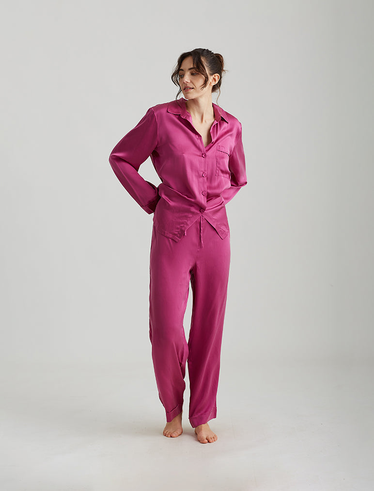 Fuchsia best sale satin pajamas