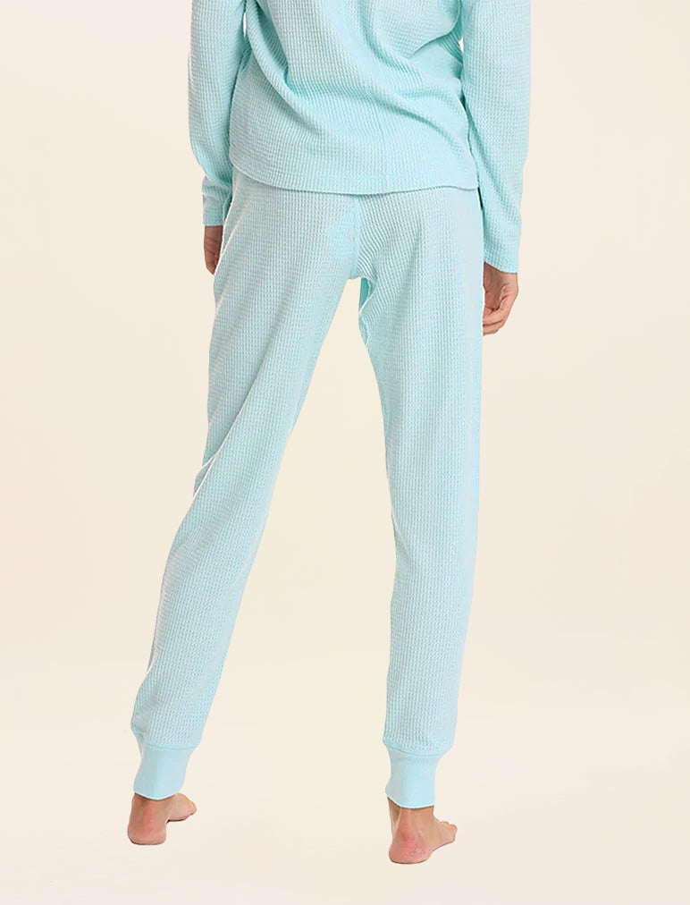 Super Soft Waffle Jogger in Aqua