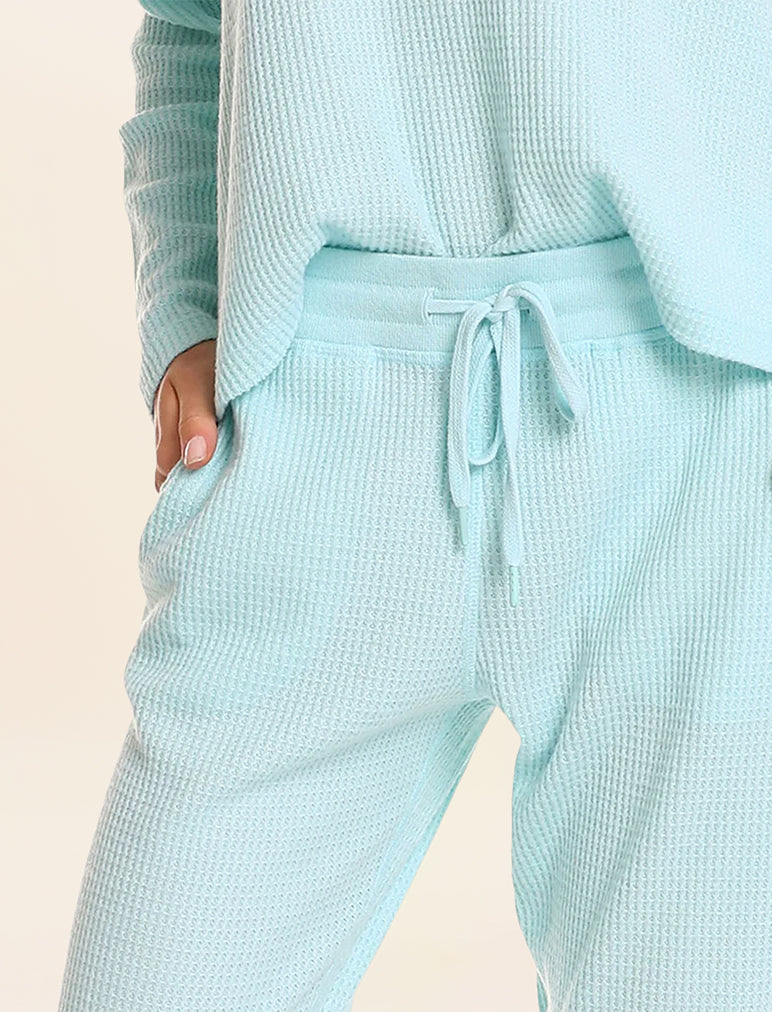 Super Soft Waffle Jogger in Aqua