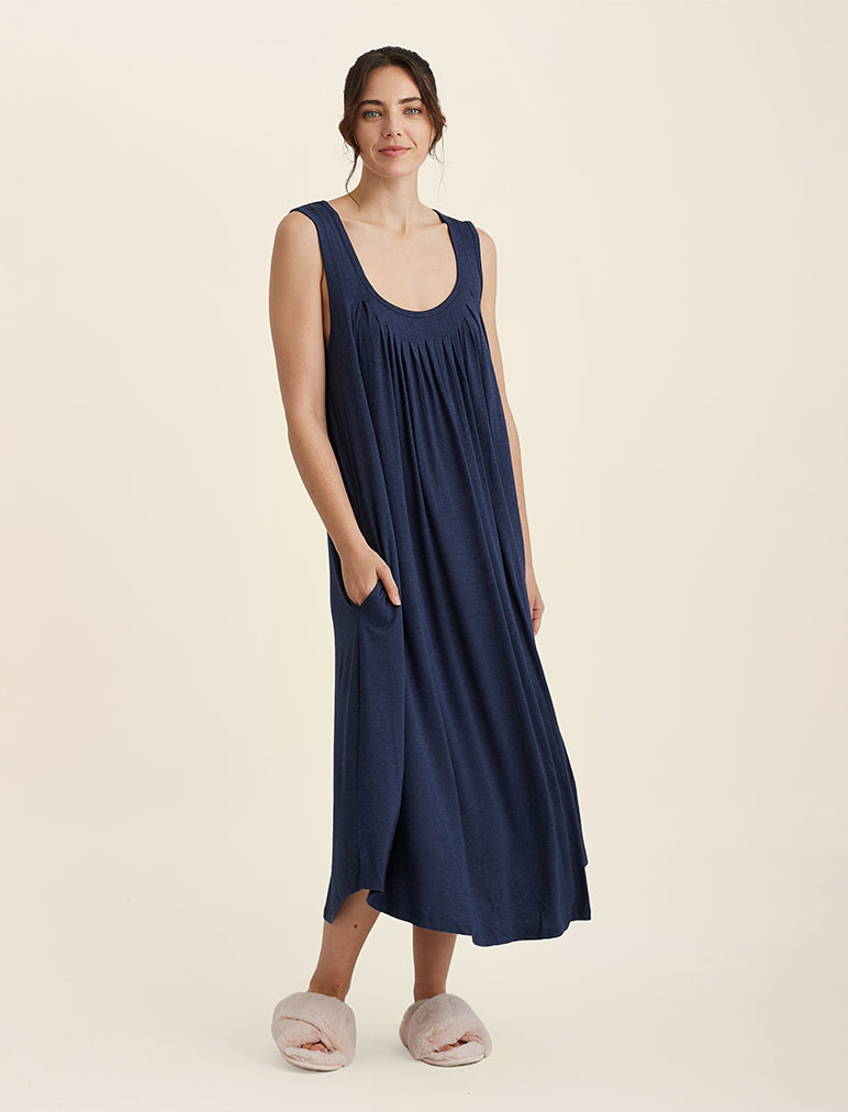 Kate Modal Soft Pleat Front Maxi Nightie