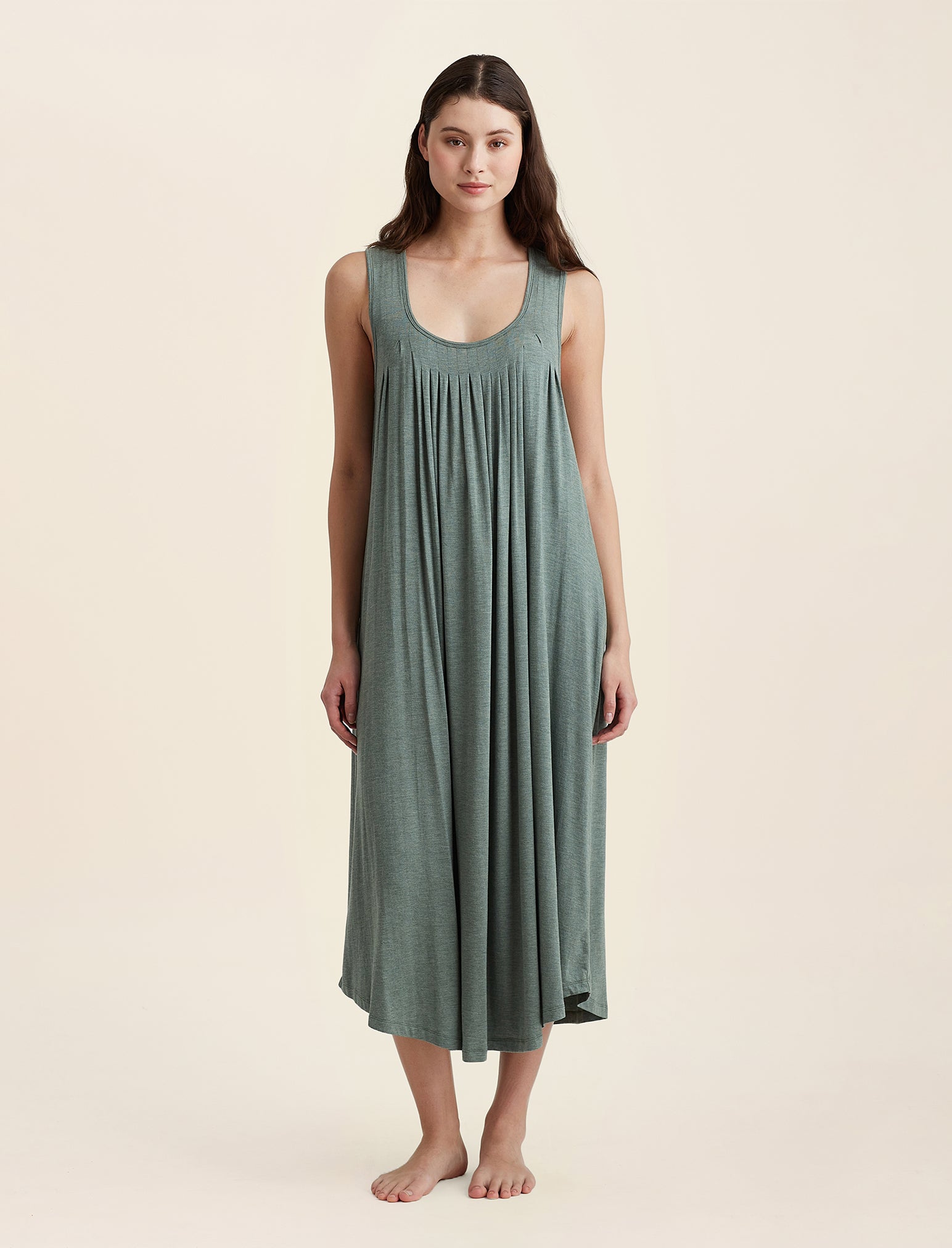 Kate Modal Soft Pleat Front Maxi Nightie