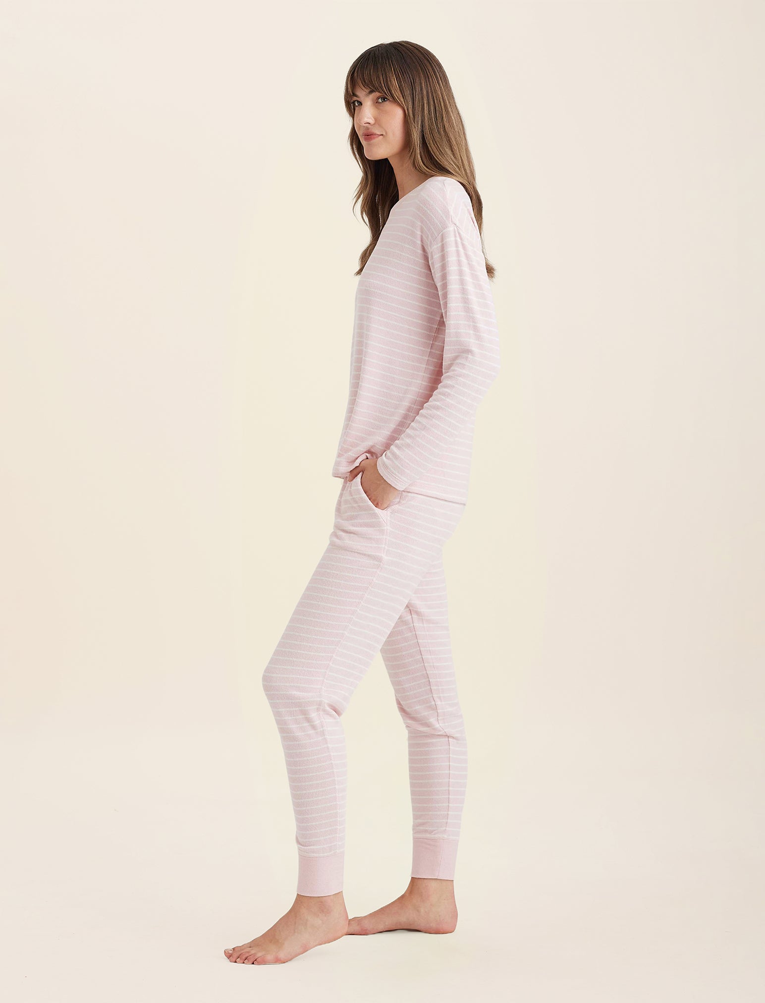 Feather Soft V-Neck Long Sleeve Top and Jogger