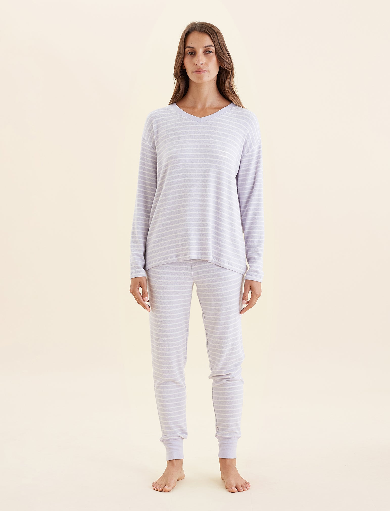 Feather Soft V-Neck LS Top and Jogger