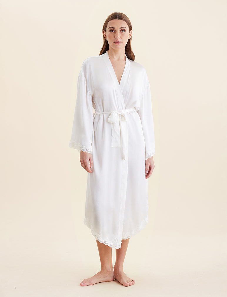 Camille Silk Lace Maxi Robe