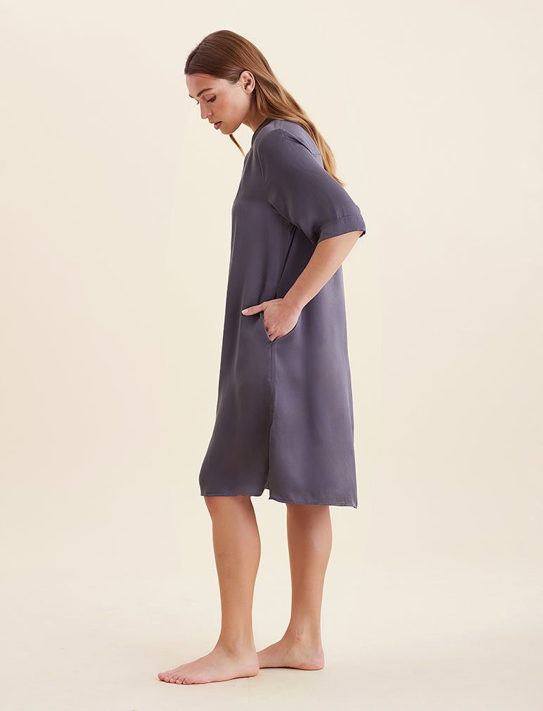 Audrey Washable Silk Short Sleeve Nightshirt