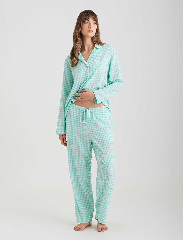 Seersucker Gingham PJ Set