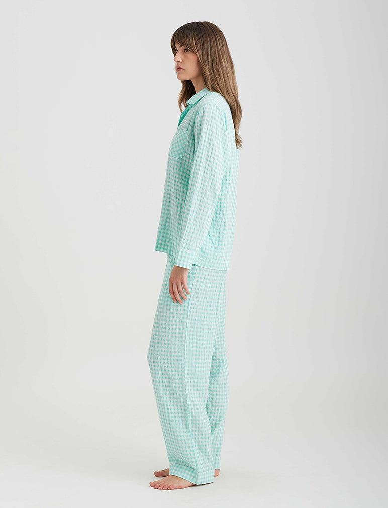 Seersucker Gingham PJ Set