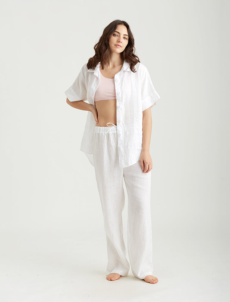 Resort Linen Full Length Pant