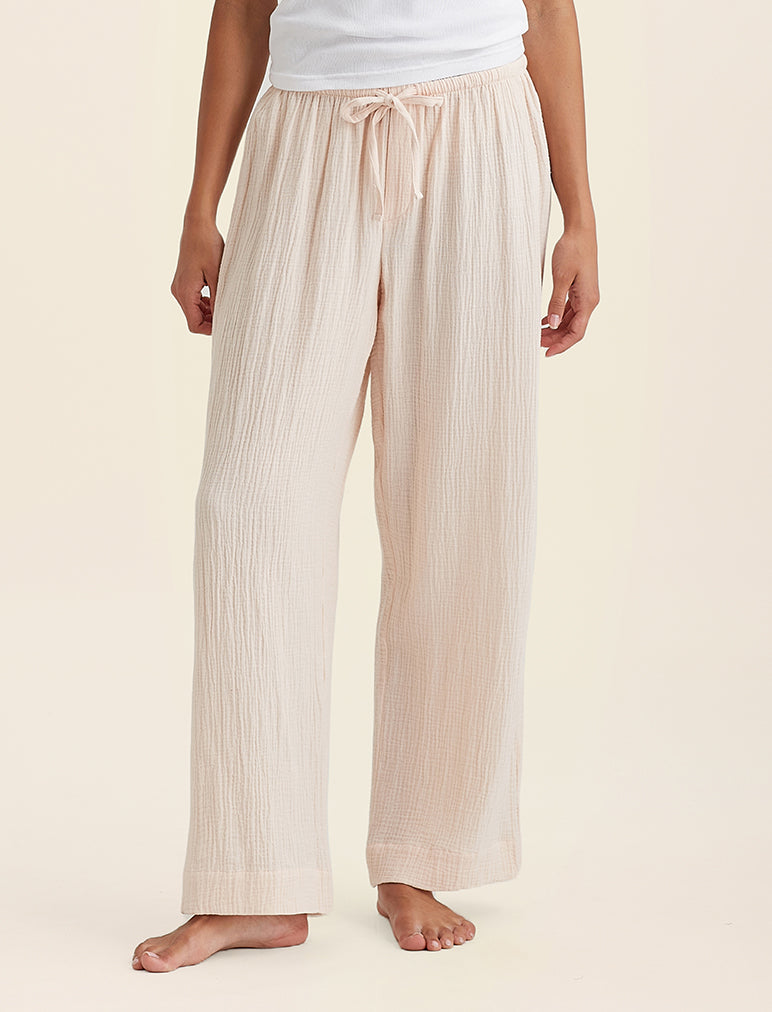 Ashley Textured Cotton Wide Leg Pant