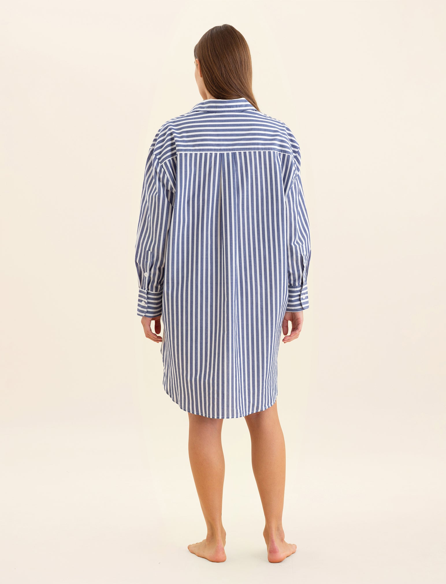 Cotton Stripe Shirting Nightshirt