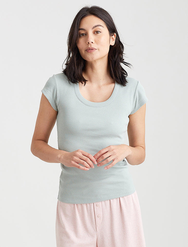 Milla Rib Shelf Bra Short Sleeve Tee