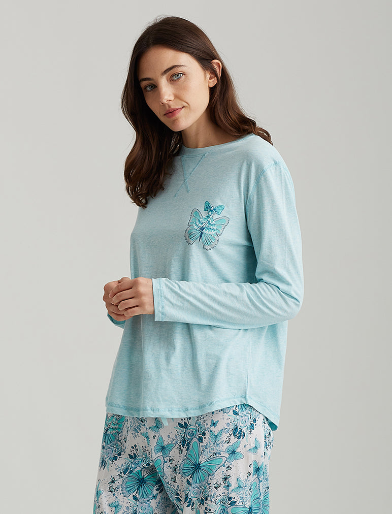 Butterfly Long Sleeve Print Tee