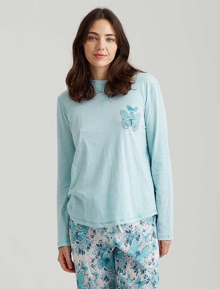 Butterfly Long Sleeve Print Tee