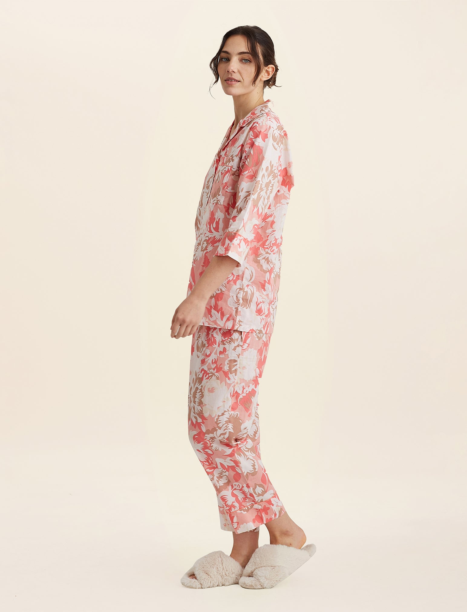 Karen Walker Ornamental Floral Crop PJ Shirt