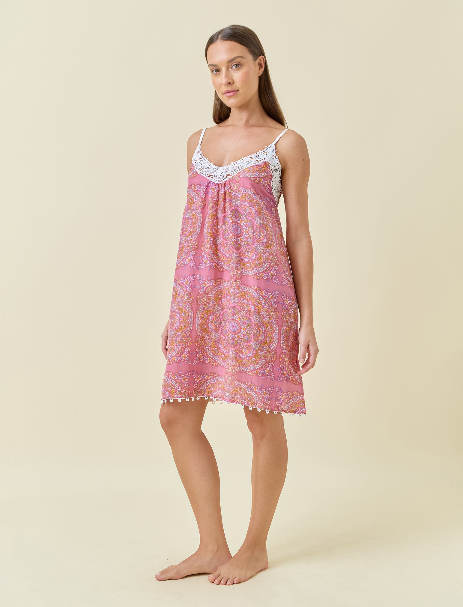 Ines Lace Front Midi Nightie