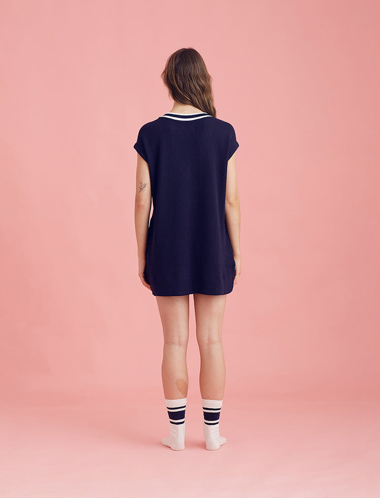 Luxe Waffle Tennis Oversized Tank Dress