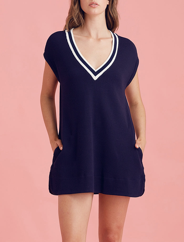 Luxe Waffle Tennis Oversized Tank Dress