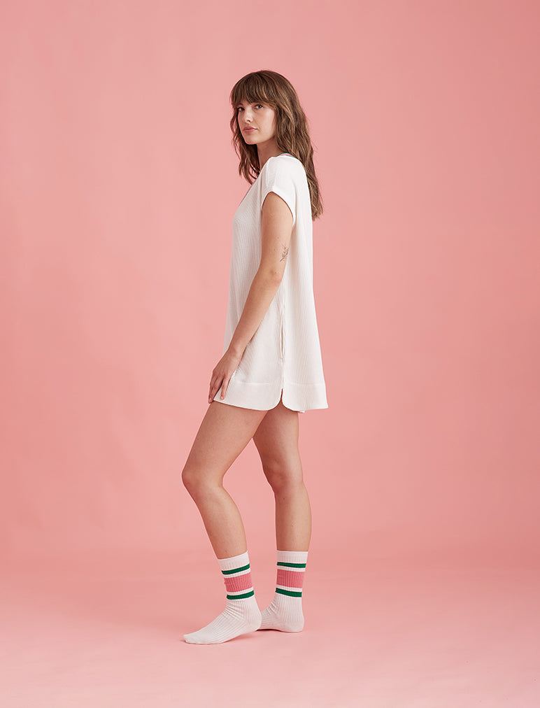 Luxe Waffle Tennis Oversized Tank Dress