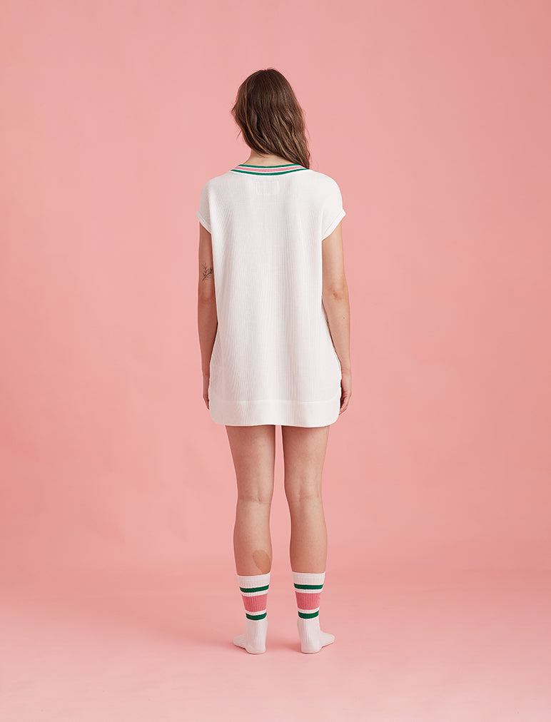 Luxe Waffle Tennis Oversized Tank Dress