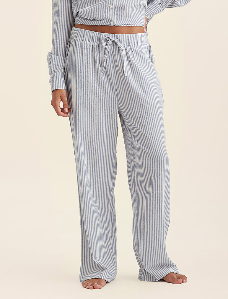 Sabine Seersucker Stripe Full Length Pant