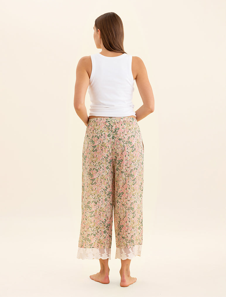 Adeline Lace Trim Crop Pant