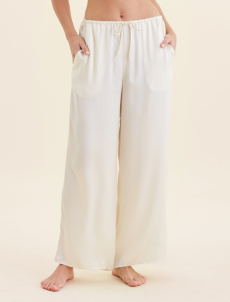 Audrey Mulberry Silk Wide Leg Pants