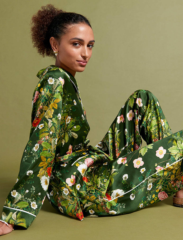 Karen Walker Love Letters Silk Wrap PJ Set