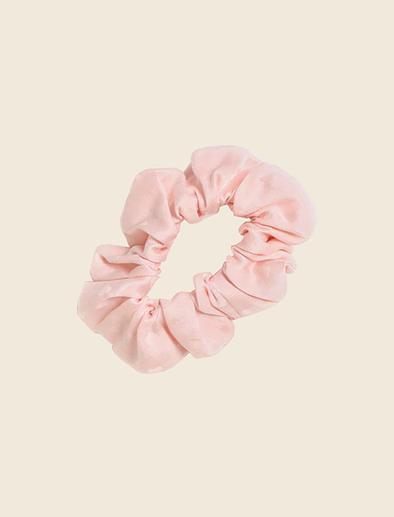 Silk Heart Scrunchie in Blush