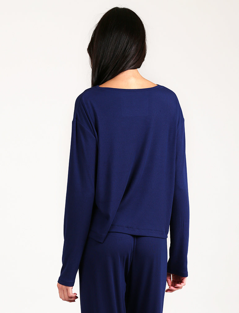 Luxe Rib Modal Boxy Long Sleeve Tee