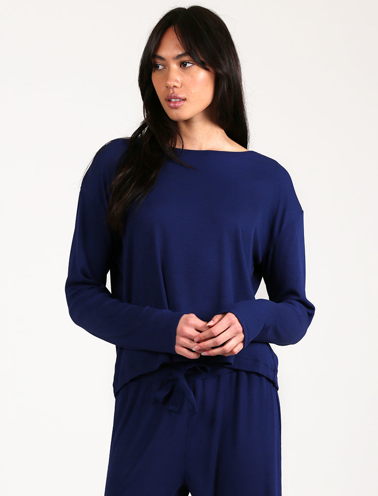 Luxe Rib Modal Boxy Long Sleeve Tee