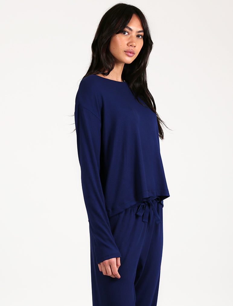 Luxe Rib Modal Boxy Long Sleeve Tee