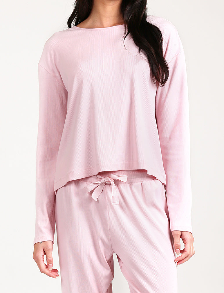 Luxe Rib Modal Boxy Long Sleeve Tee