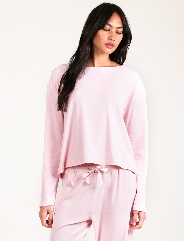 Luxe Rib Modal Boxy Long Sleeve Tee