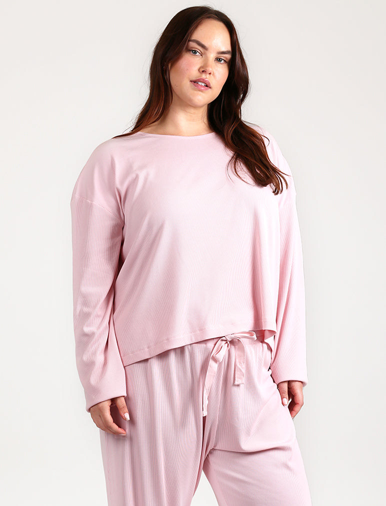 Luxe Rib Modal Boxy Long Sleeve Tee