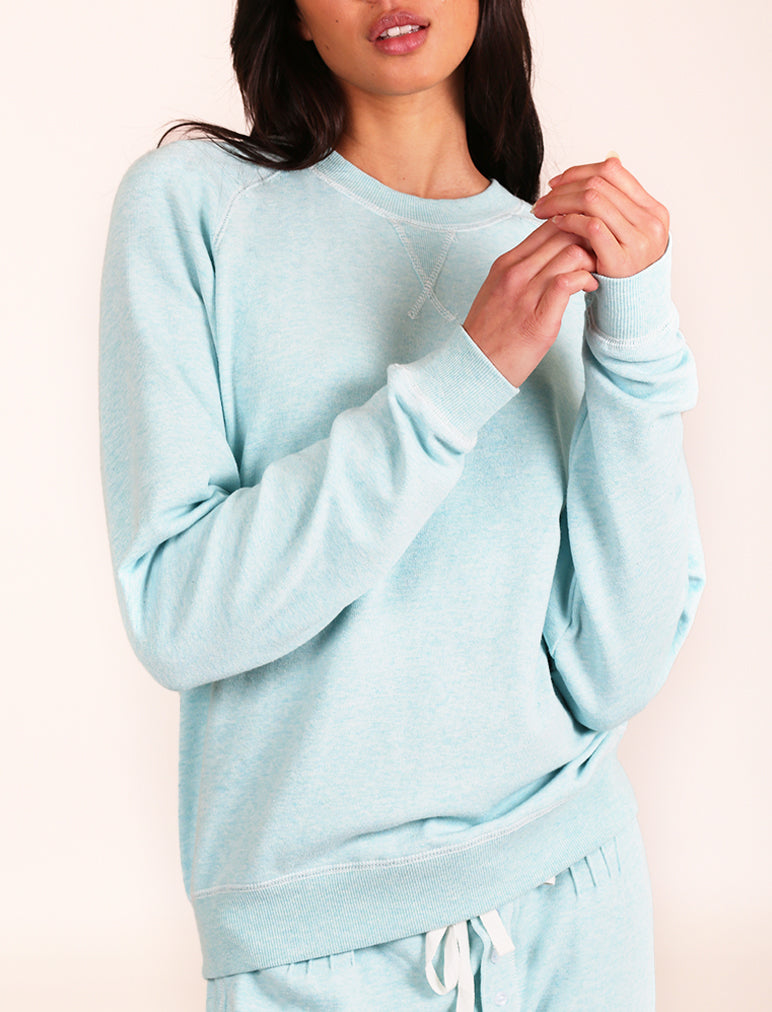 So Soft Fleecy Pullover in Aqua