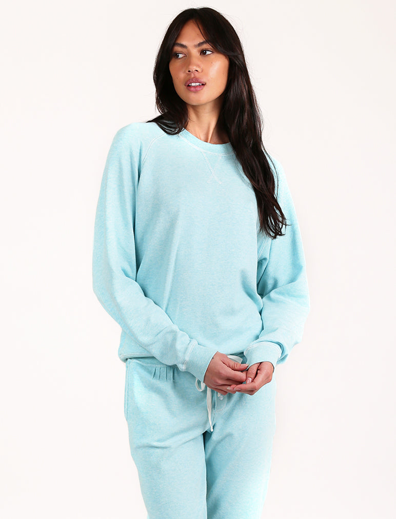 So Soft Fleecy Pullover in Aqua