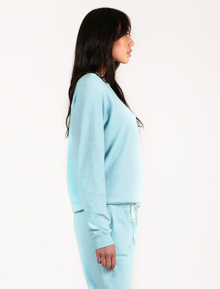 So Soft Fleecy Pullover in Aqua