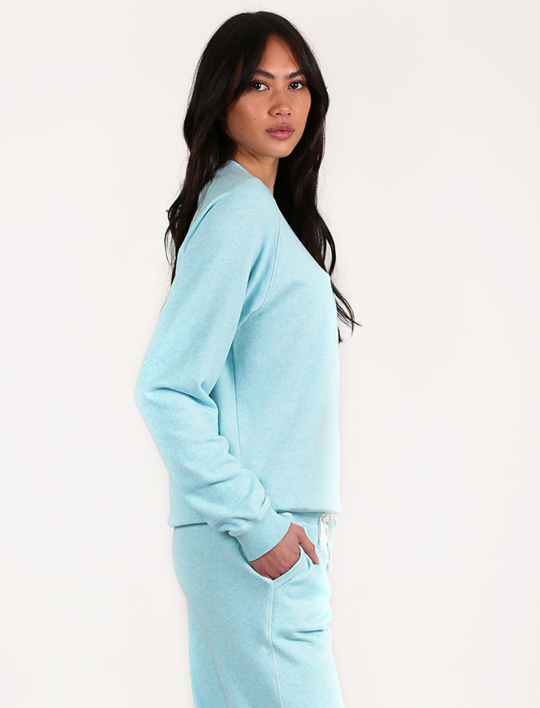 So Soft Fleecy Pullover in Aqua