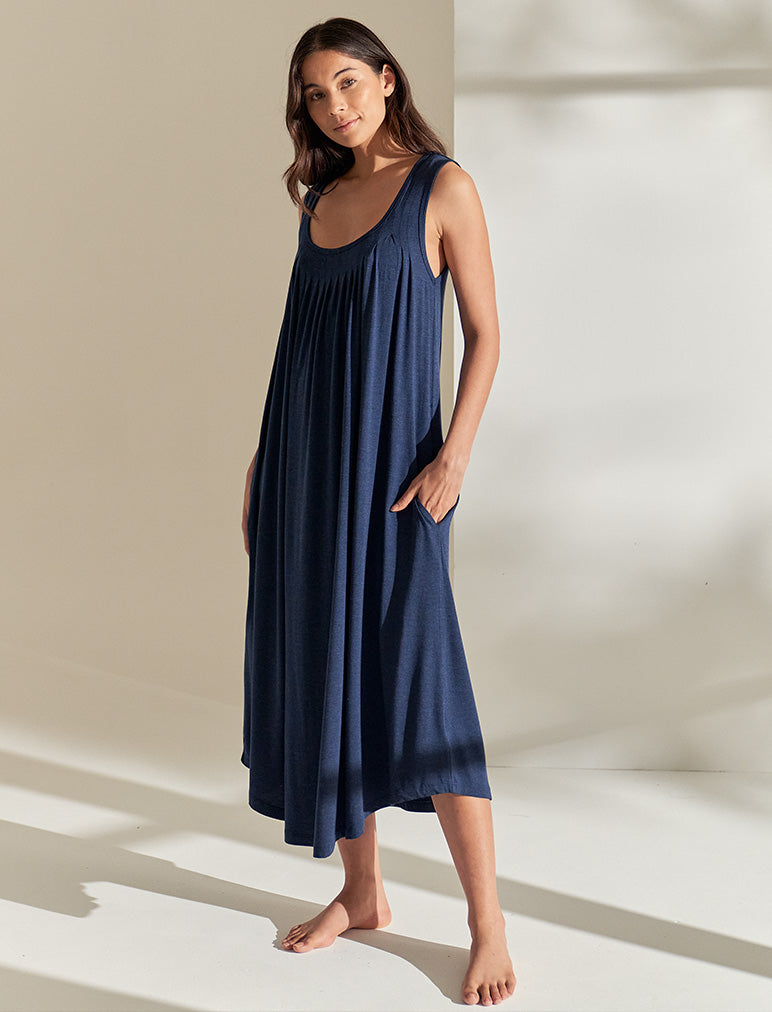 Kate Modal Soft Pleat Front Maxi Nightie