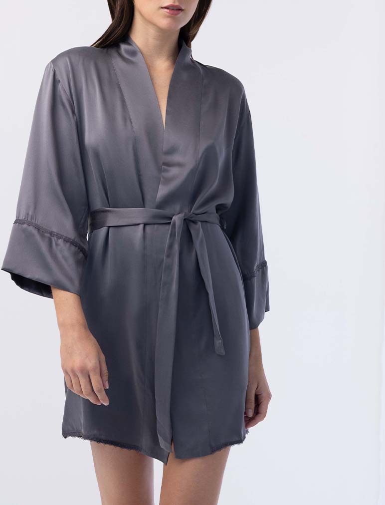 Short Silk Robe